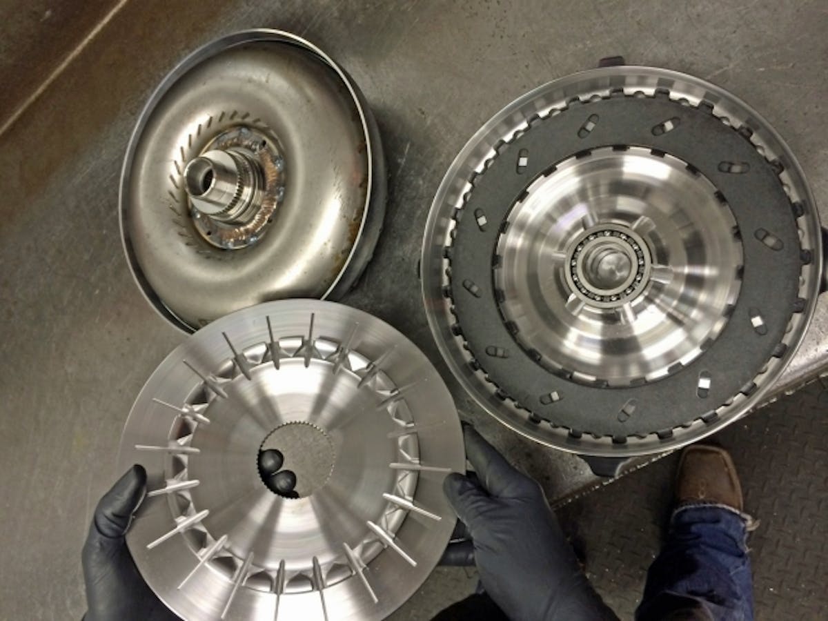 The lockup clutch assembly and cover features forged, billet parts machined in-house at Circle D and high-carbon clutches for the ultimate in clamping power.