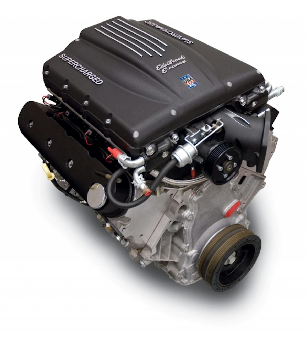 Edelbrock's E-Force supercharged LS engine uses the proven 2.3L Eaton rotor pack in the supercharger and pumps out XX horsepower.