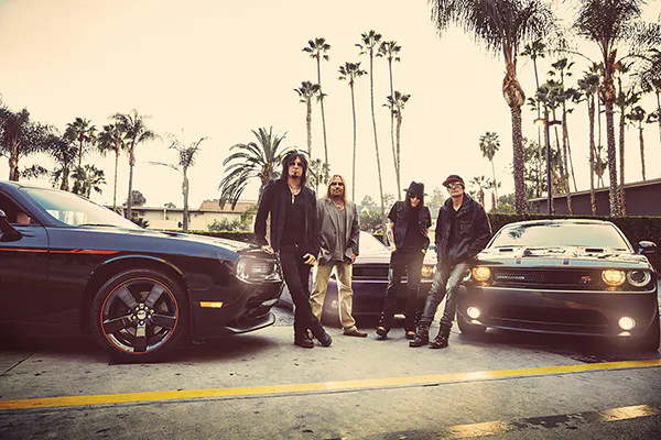 (L-R) Nikki Sixx, Vince Neil, Mick Mars & Tommy Lee, collectively known as Mötley Crüe.