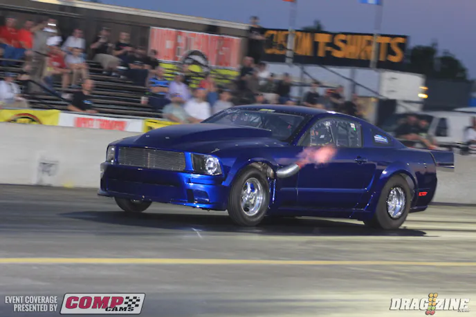 Tony Ridenour is running X275 this weekend with a new car, formerly driven by Amanda Howe aka “Puddin”. The combo is a fuel injected 582 big Chevy from Taylor Lastor (TRE) in Cleveland, Texas. The car had no testing prior to the race so they are creeping up on the tune with Lastor behind the keyboard. It’s backed by a turbo 4oo trans from Dave Klayput at Proformance Racing Transmissions and a PTC Converter. Crew this weekend is Wendel, Skinny Dave, Irwin Rackley and Tony.