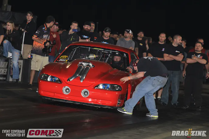 Kevin Mullins took top honors in round one qualifying in RVW with a 4.16 at 193.21. The High Point North Carolina racer runs a 521 cubic inch Hemi fed by a pair of turbos out front.