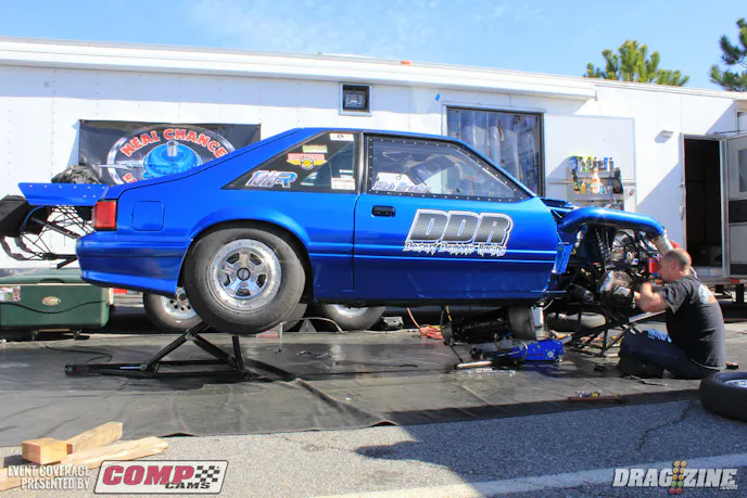 Rich Bruder is running X275 and sat fourth on Friday with a 4.64 at 150 MPH. The team wwas doing some routine maintance this morning as well as making an adjustment tio the NCRC billet bolt together converter. Rich mentioned he had moved up to second in the field with a 159 MPH run but we won't have the final qualifying sheets for a couple of hours yet to confirm his final spot.