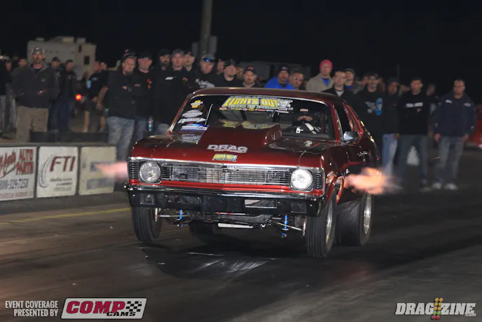 Justin Sowell hails from Milton, Florida with this 1970 running Leaf Spring this weekend. The tuneup bright for his 5.14 at  136 MPH run. 