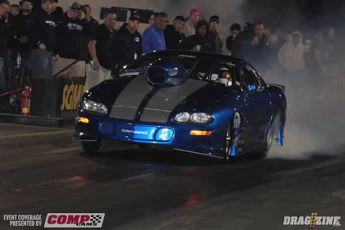 John Schroeder was tirst out running a 4.512  at 159 for low ET of the round.