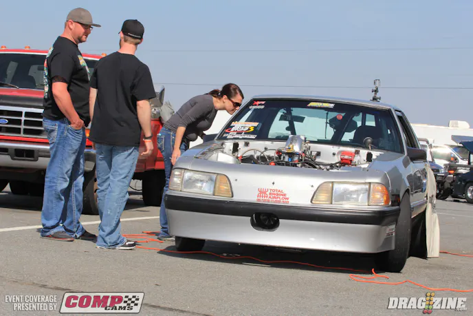 Trace Meyer is representing Team Z Motorsports in X275 this weekend. I popped in their pit at lunchtime to catch up with Trace.The car is tuned by long time friend Jason Lee from PTP. He qualified sixth and has run a best this weekend of 4.62 at 155. The combo is a 400 cubic inch small block Ford topped with hi ports from Total Engine Airflow.