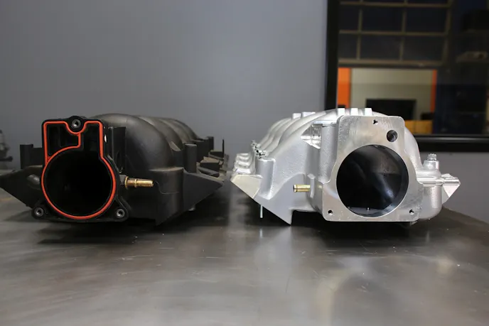 The SSI intake has an 85mm inlet, compared to the LS6 manifold's 76mm opening.