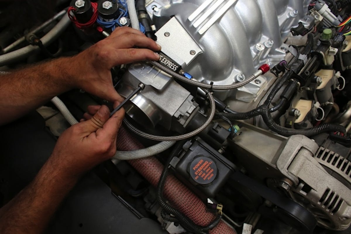 The BBK throttle body is installed...