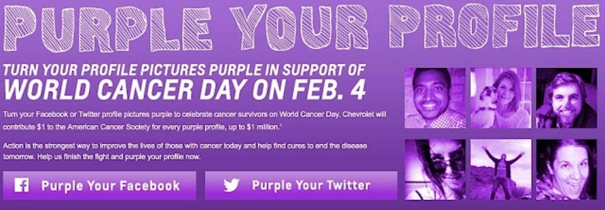 From the Chevrolet Purple Roads website