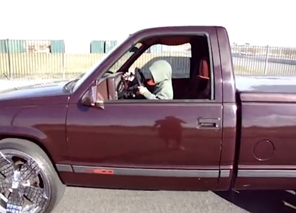 Scooting all the way up to barely reach the pedals!