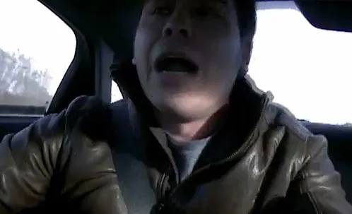 A very scared Travis!