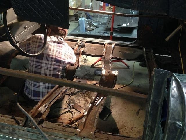 Stripped with the sheet metal floor removed. 