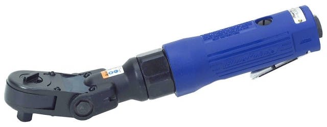 This air ratchet features swiveling head.