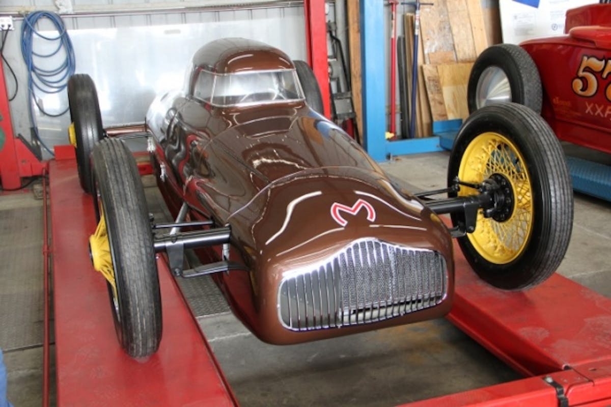 The Eddie Miller Lakester was a rod to behold, indeed. This Pebble Beach Concourse winner was on display at Ferguson's shop too and is probably one of the coolest cars we've ever seen in person.