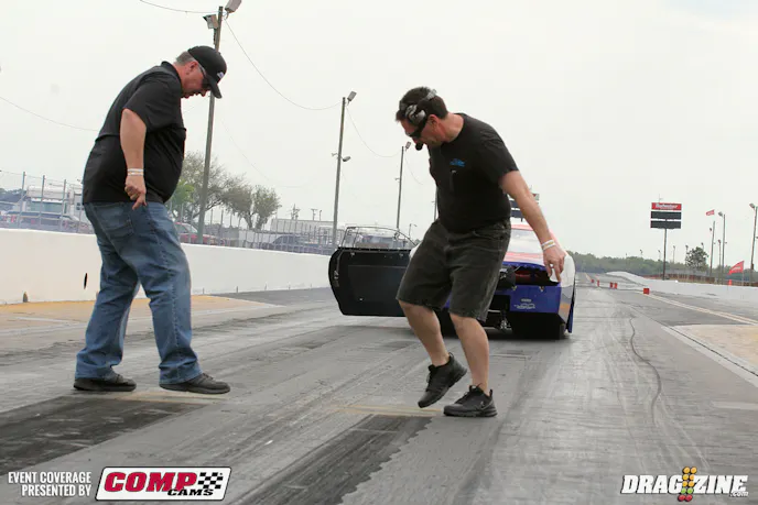 John Montecalvo had a great test session after not being out since October. They came out to blow the dust off the car and get the team gelling together for the new year. Car builder Rick Jones is here assisting the team and they are learning some new things already with a fresh pair of eyes. They have a new engine from Sonny’s with EFI that they will test before the PDRA in Rockingham with Todd Horner assisting the team on the Big Stuff 3 to get them up to speed. Montecalvo is committed to run the full eight race season with the PDRA for 2014.