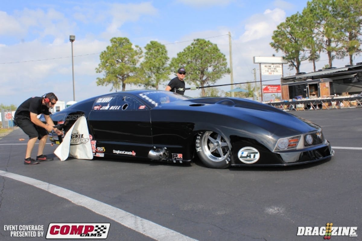 Kooks Pro Street is now Kooks Pro Mod for 2014, dropping the old name as most of the cars in the class are no longer "pro street" style cars. Jim Bell is here with his R2B2 built Mustang.