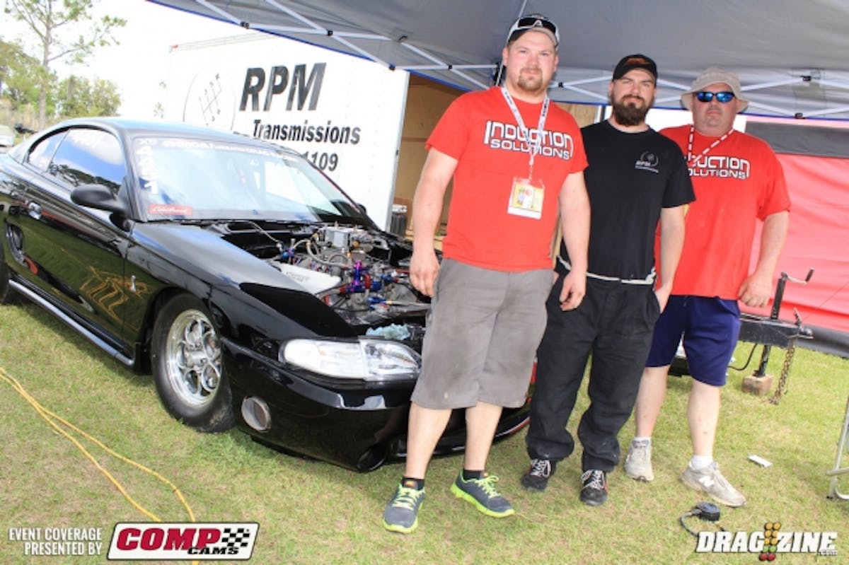 T.J. Strange hails from Anderson, Indiana and made the haul down for some Xtreme Street action. The car is powered by an in house built Stranges Competition Engines 565 cubic inch big Chevy with Induction Solutions nitrous and topped by a Pro Systems SV1 carburator. The crew from left to right is John Strange, T.J. and car owner Terry Wilson. John and T.J.s father could not make it this weekend.