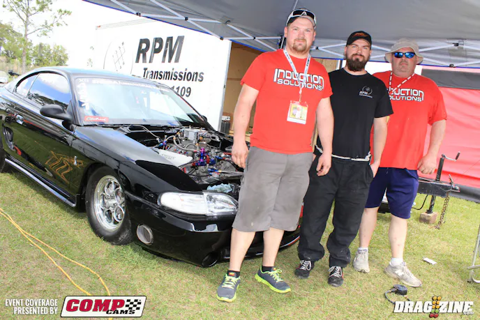 T.J. Strange hails from Anderson, Indiana and made the haul down for some Xtreme Street action. The car is powered by an in house built Stranges Competition Engines 565 cubic inch big Chevy with Induction Solutions nitrous and topped by a Pro Systems SV1 carburator. The crew from left to right is John Strange, T.J. and car owner Terry Wilson. John and T.J.s father could not make it this weekend.