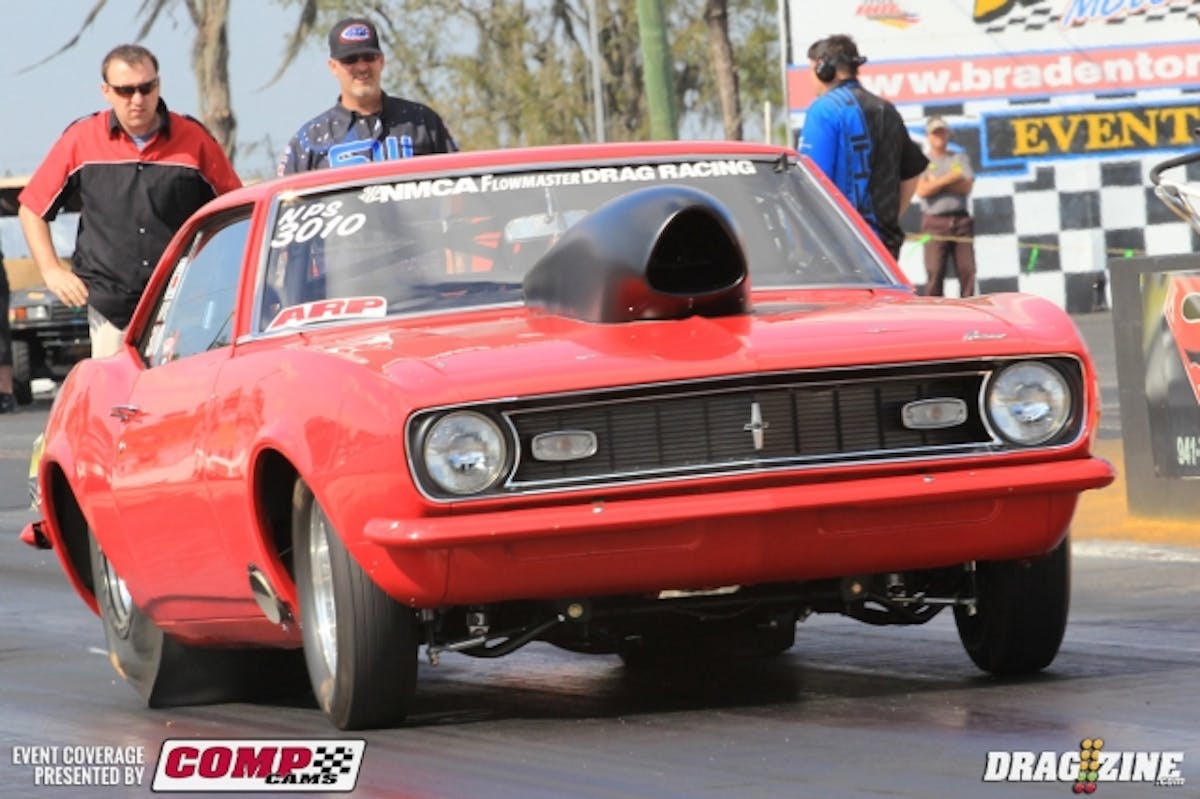 John Trobiani is new to the Nitrous Pro Street class and is doing well so far with the top qualifier with a 7.56 at 180.