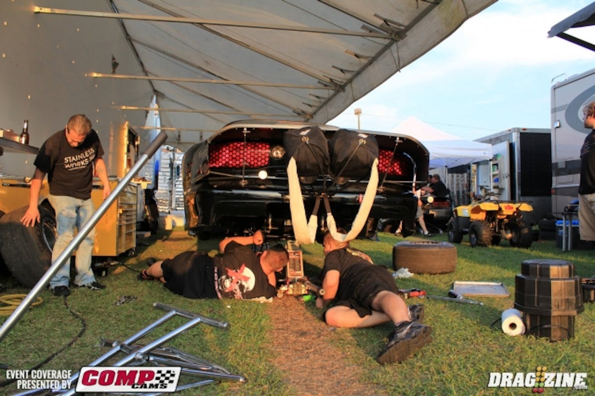 Team Midnight was also doing a gear change on Phil Smith's Trans Am. One of the things not changed over from the previous combo the car was running.