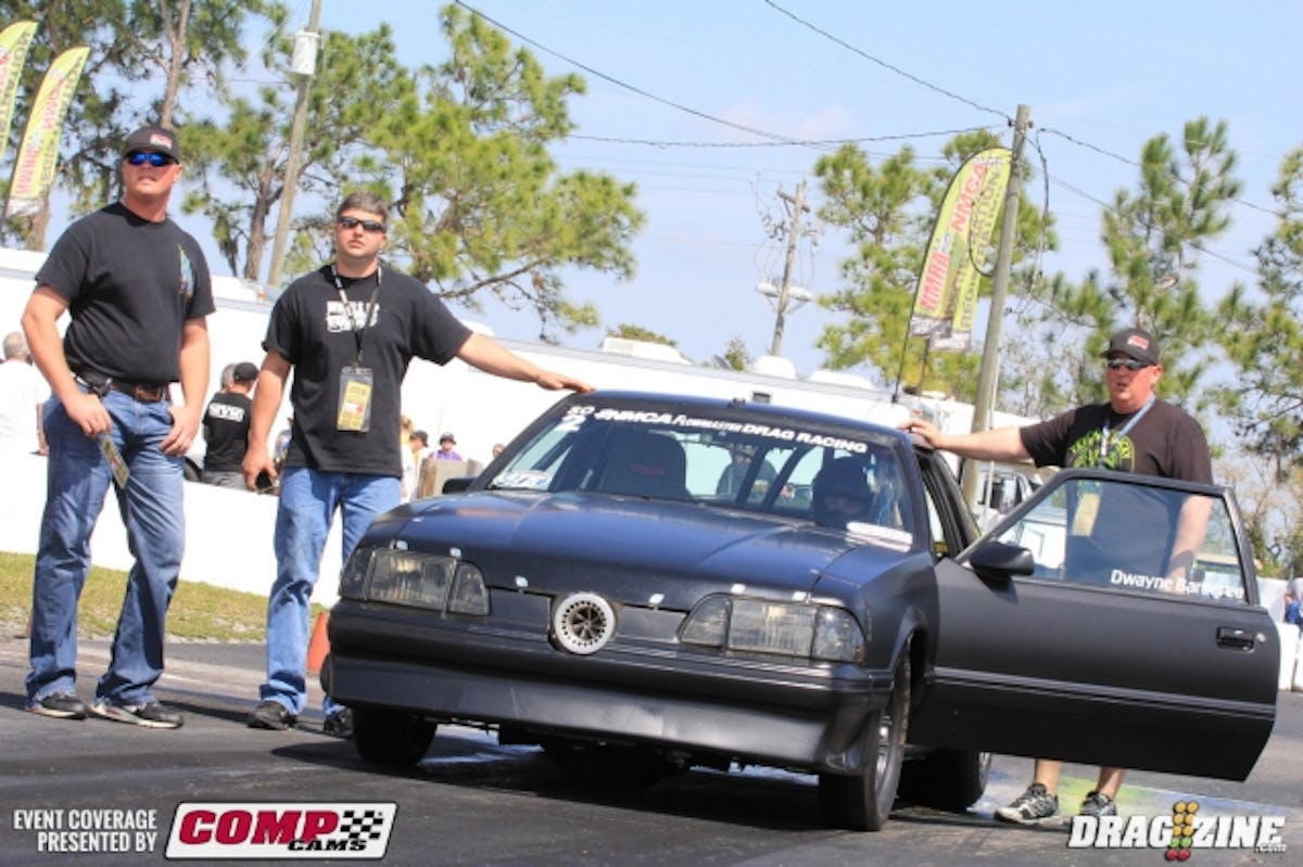 Dwayne Barbaree moved to number one spot in Stainless Works Street Outlaw with a clean 7.13 at 196 MPH.