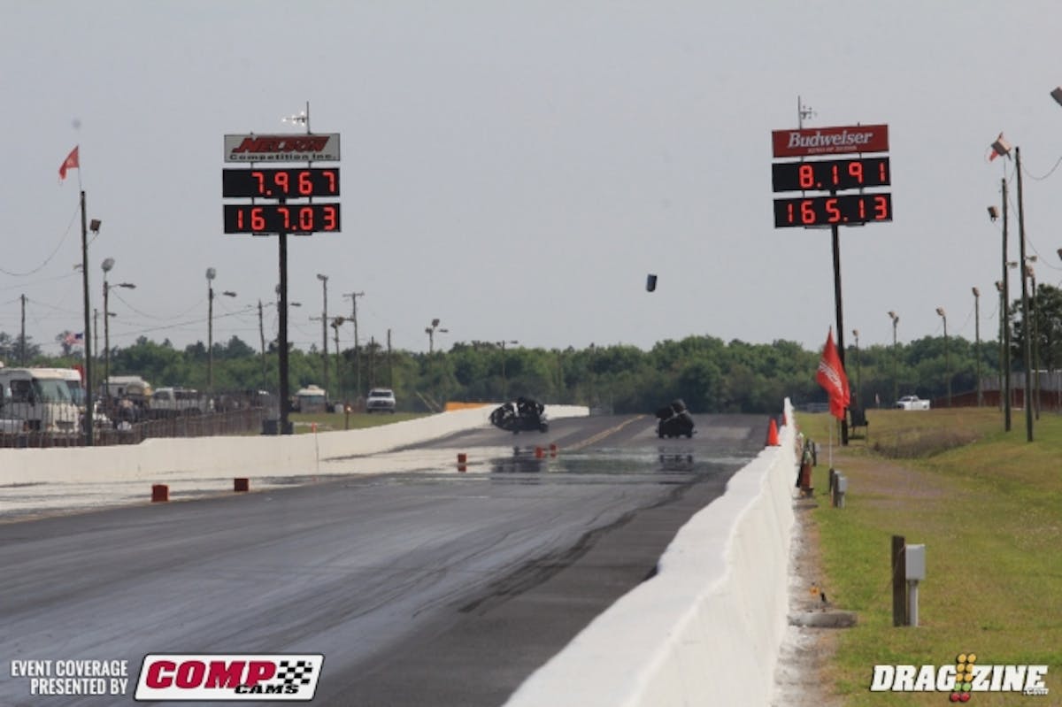 Phil Smith improved but it still seventh with a 7.967 at 167 with the roof blowing off in the lights.