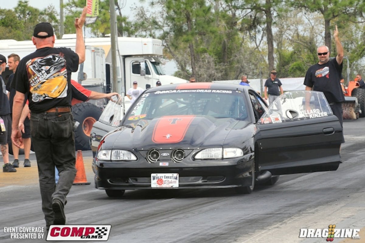 Willard Kinzer ran a 6.63 at 223 for his win in Micky Thompson Super Street 10.5 W.