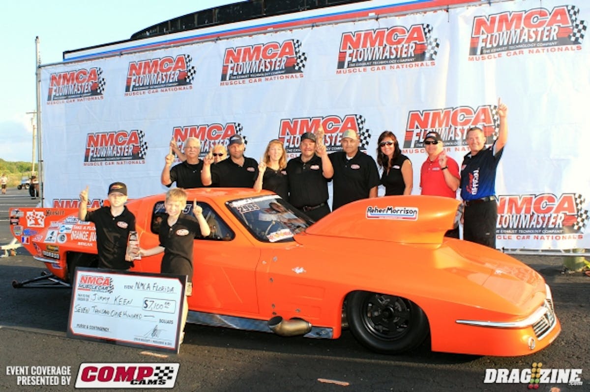 Jimmy Keen took the Kooks Pro Mod win over Josh Green. Green left too soon with a -.044 reaction handing Keen the win. He went on to a 5.954 at 237 MPH.