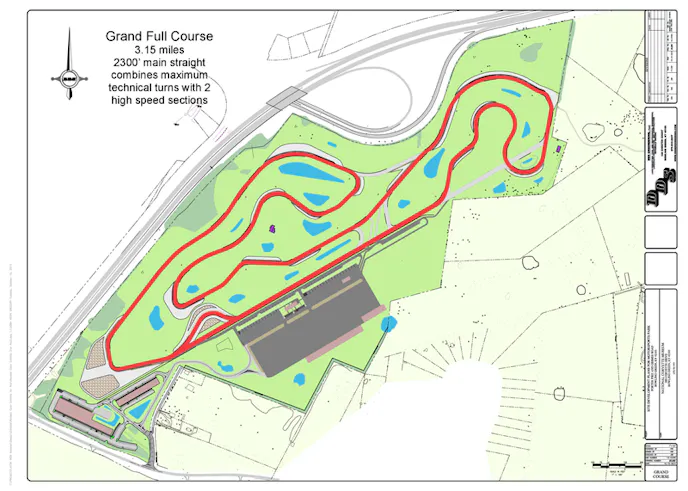 Grand Course layout for the new NCM Motorsports Park.