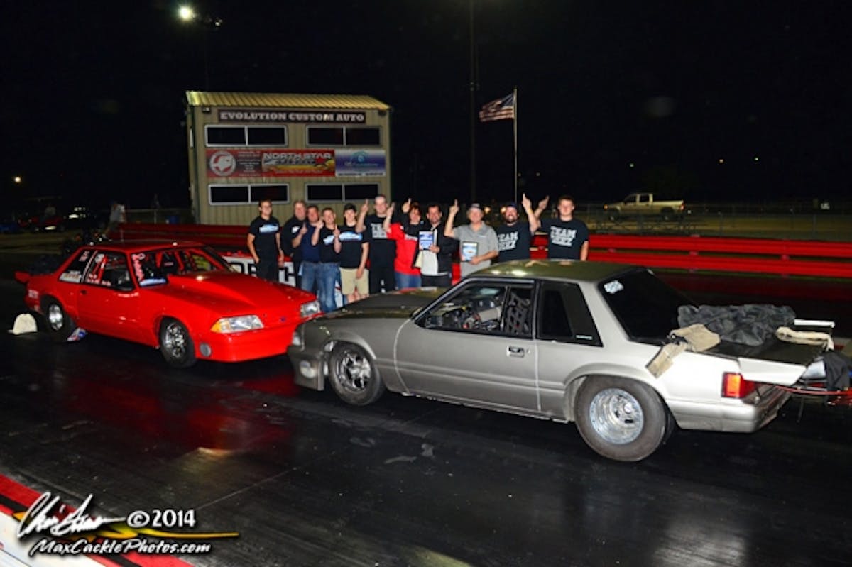 EX275 second chance winner Angel Padilla (left), and EX275 champ Todd Moyer in victory lane.