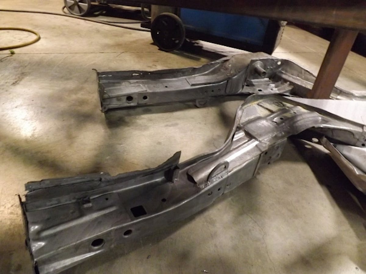 Our trusty frame rails are back from the stripper. PMR is set up to reinstall the frame rails next week.