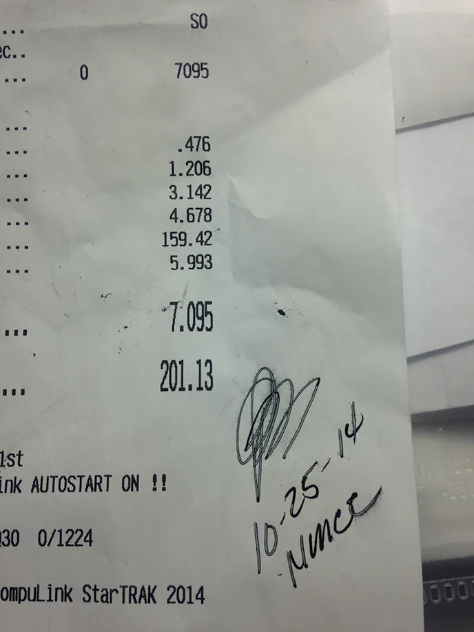 Our best e.t. in 2014 was a 7.09 at 201.1 mph in the third round of qualifying at Fontana at the NMCA Finals. Gustafson out qualified us with a 7.10, it was that tight. We were both submitting the timeslips for NMCA records when vying for a close championship chase that could come down to the 50 pts.