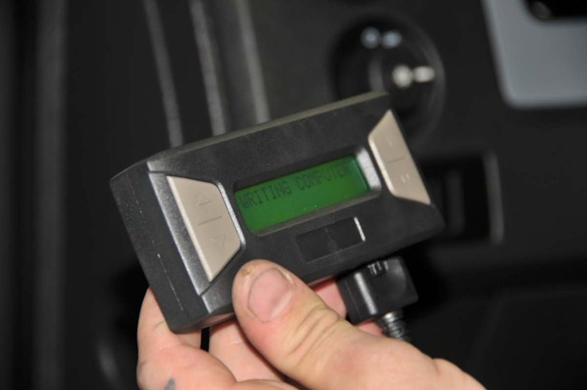 The MyCalibr8or tuner is made exclusively for Livernois by AIW. It’s a simple “yes/no” list of questions to answer and then the device loads in up to four custom tunes (and the stock tune too).