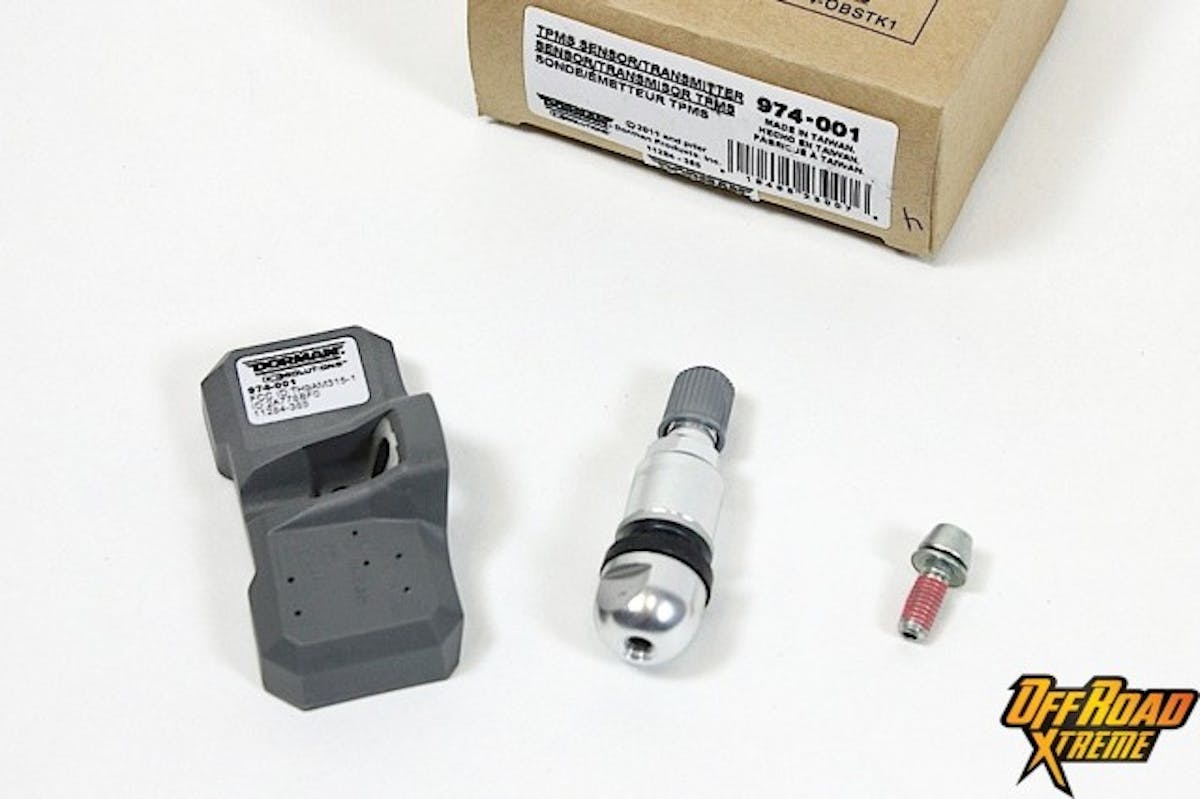 Summit Racing supplied us with these handy Dorman tire pressure monitoring sensors for each of our tires.