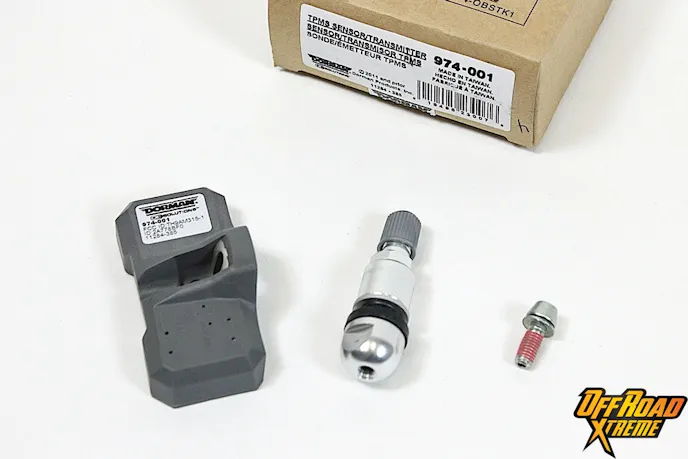 Summit Racing supplied us with these handy Dorman tire pressure monitoring sensors for each of our tires.