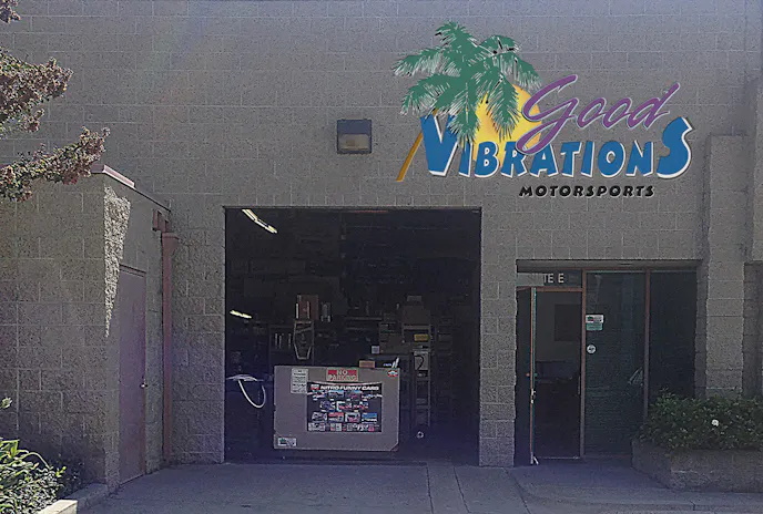 Good Vibrations Motorsports' main facility in Whittier, California, which contains the sales offices, assembly, warehousing, and shipping and receiving -- all within just over 2,000 square feet.