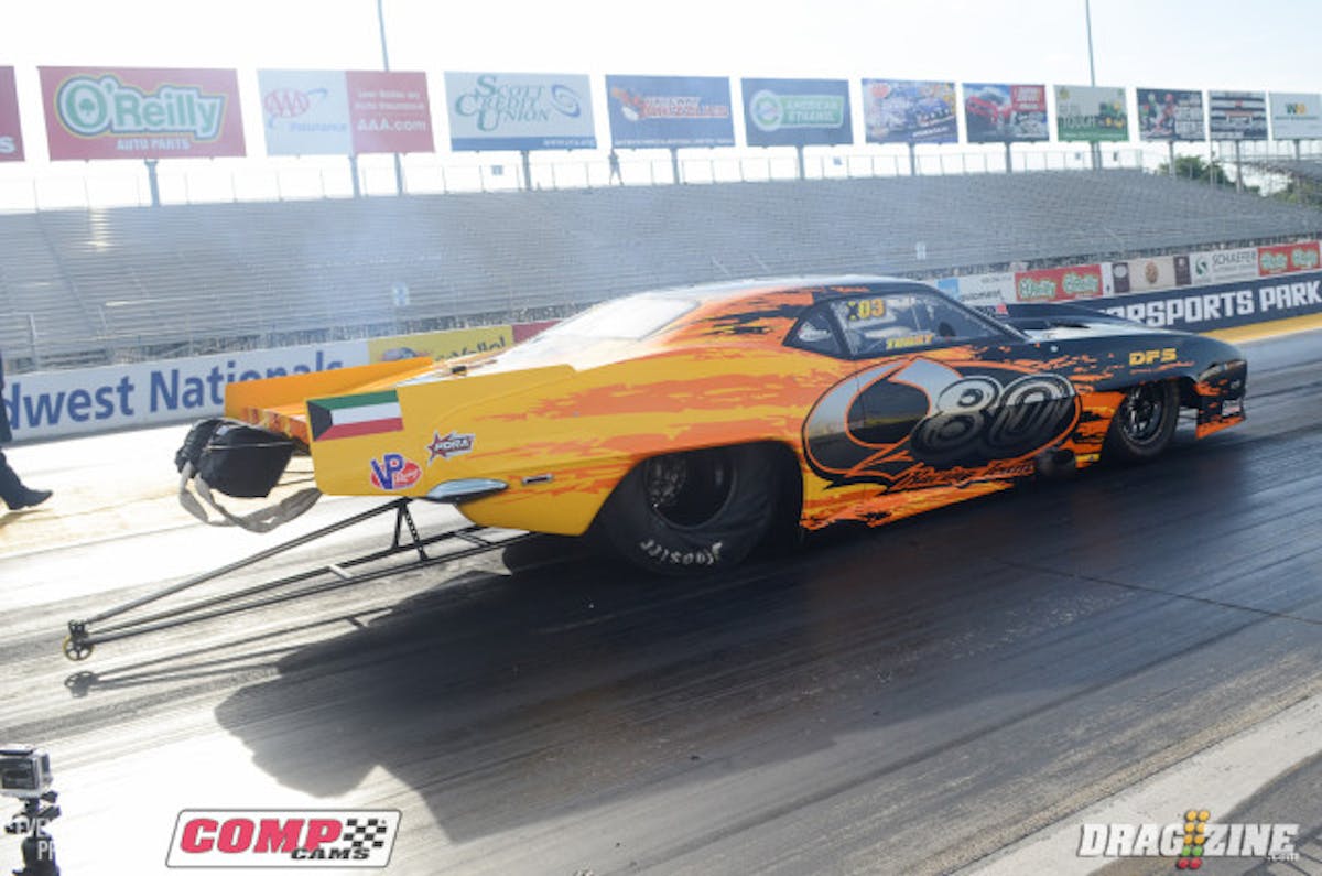 Turki al Hamadi and his Q80 tea took advantage of this afternoon's hour of open testing, making an eighth-mile hit that resulted in a 6.88 with the parachutes out. Al Hamadi was a stout 3.81 to half track. 