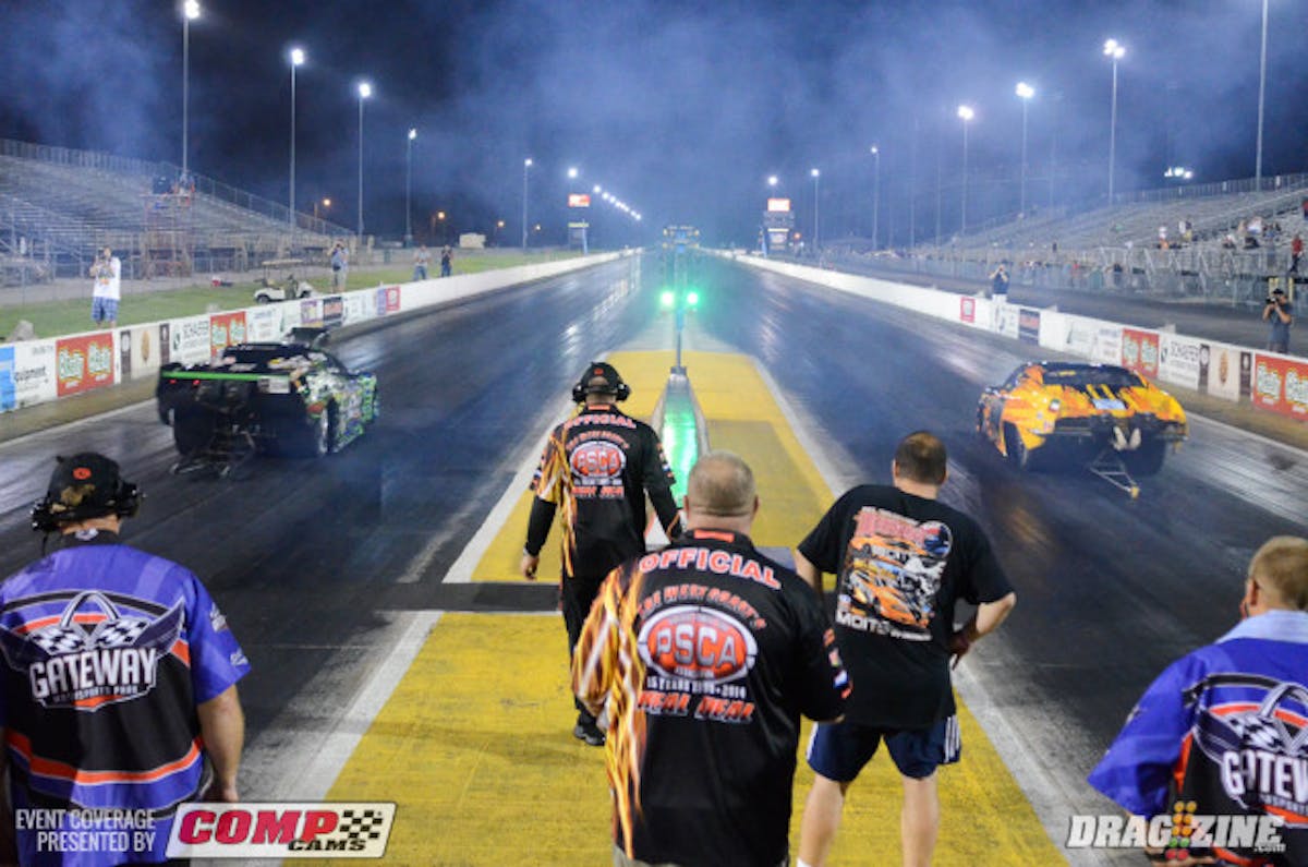 If you weren't here to witness the Outlaw Pro Mod final at the Street Car Super Nationals St. Louis, you missed history again and again. And if you were, you'll certainly never forget it. And we owe much of that to Frankie Taylor and Turky al Zafiri. In the final round of Outlaw Pro Mod, the two, have traded blows all weekend long, finally met to settle things once and for all, and the epic finale we all hoped to witness played out like a storybook. In the quickest and fastest side-by-side drag race in doorslammer racing history, Al Zafiri downed Taylor with a world record elapsed time of 5.461-seconds at 272.50 MPH to Taylor's career -best 5.476 at 263.77 MPH. Wow, is all we can say.