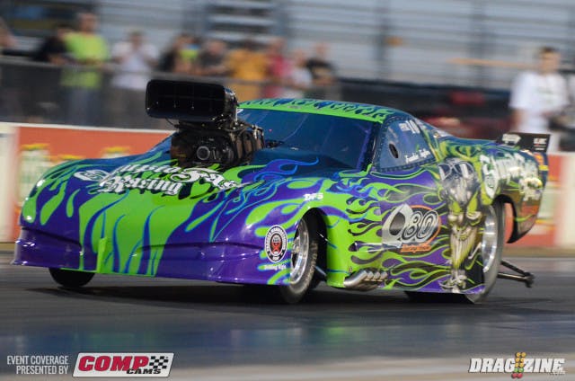 You're looking at the quickest door car in the world -1/8-mile and 1/4-mile - on its way to the quickest pass in history at 5.590-seconds. The bad news for the rest of the class is this was Taylors' first hit right off the trailer, and not only did it bobble early, but the 250 MPH speed indicates he tossed the laundry a little early. 5.40's, anyone?