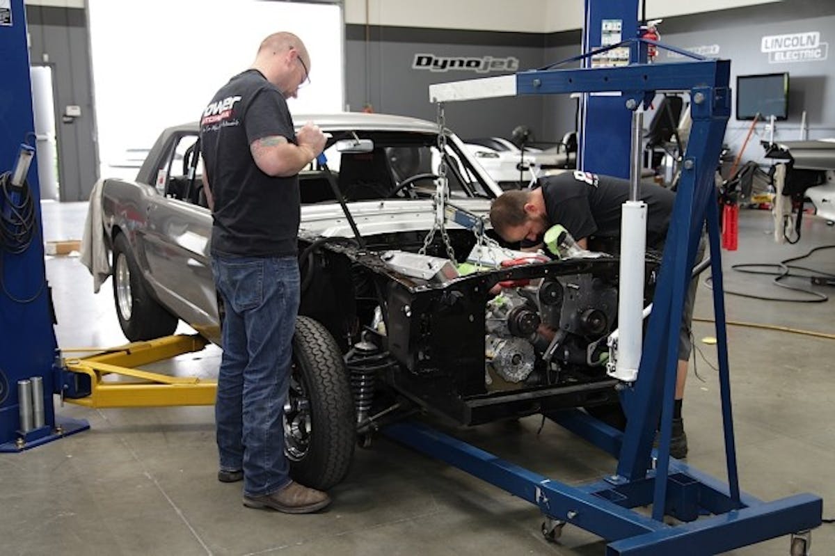 Once the car returned from JEP Autoworks, the thrash was on to complete the reinstallation of our Dart-based engine and get the XFI Sportman into place.