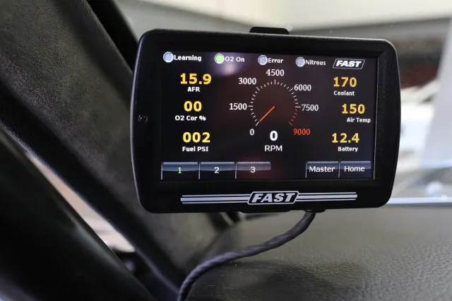 The eDash will monitor many different parameters, and even tell you when the nitrous is activated, or there's been a system error.