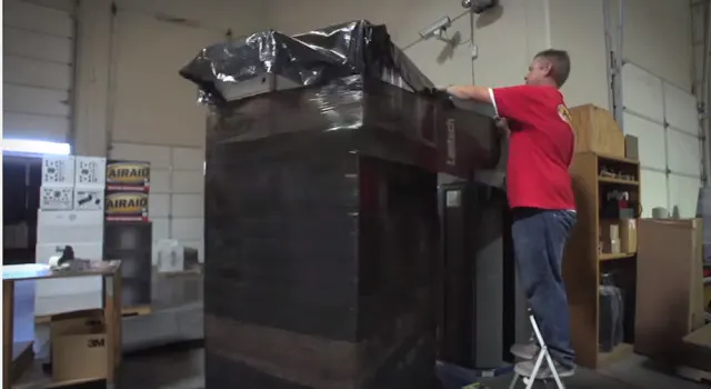 All major shipments are packaged and shrink wrapped on pallets each day getting ready for pick up.