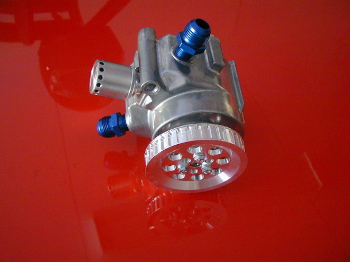 GZ Motorsports pulled out all the stops for there biggest vacuum pump, the VP104 Super Pro. Packing 33cfm of suction to expel combustion gases from the most demanding racing engines.