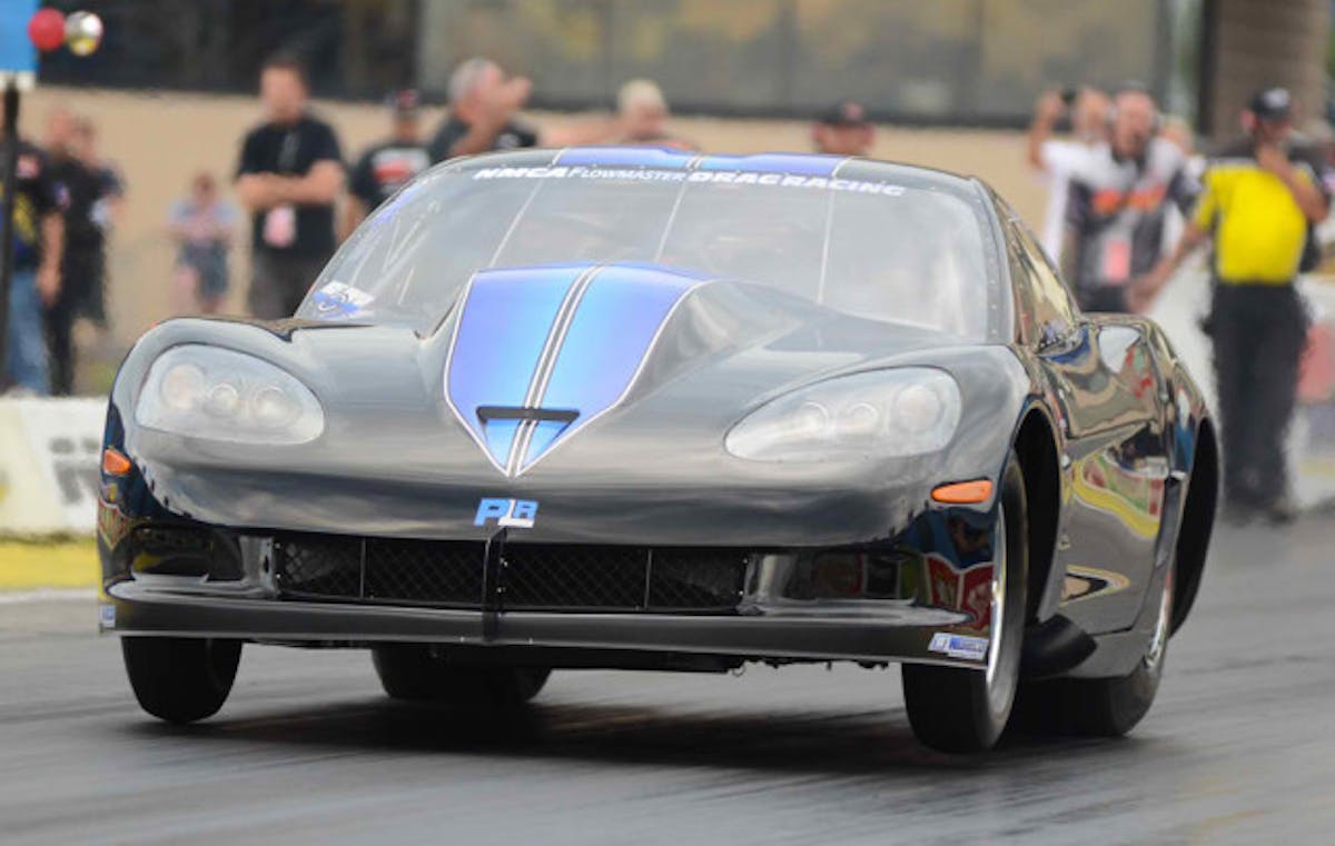 Mark Woodruff owns and pilots one of the nicest (and fastest) Outlaw Drag Radial racecars of the current generation, sporting a ProLine Racing 5” bore space twin turbocharged, monster of an engine. Controlling crankcase vacuum on this 3,500 horsepower engine is a Moroso vacuum pump and a dry sump pump.