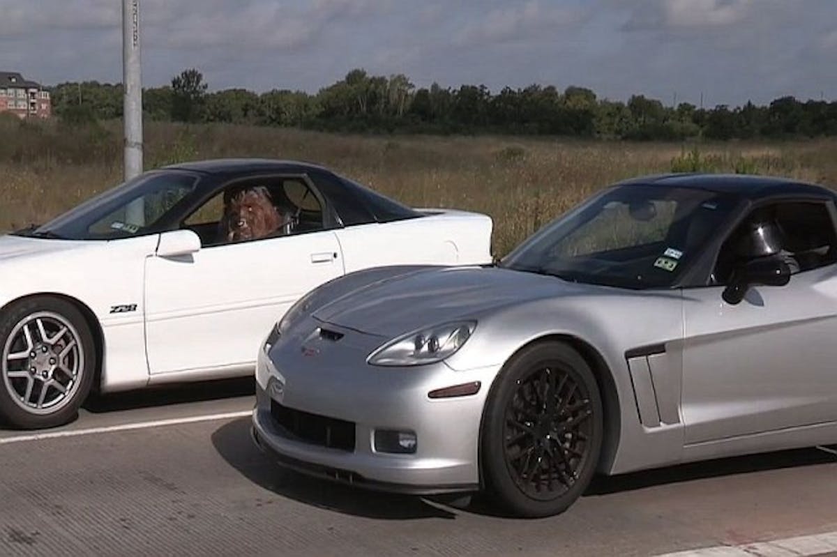 star wars drag race chewie vs darth vader