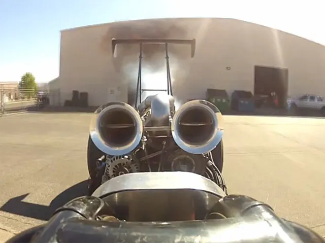 After coasting for a second, there is more tire smoke then black smoke. Looking forward to seeing this thing run on the track! 