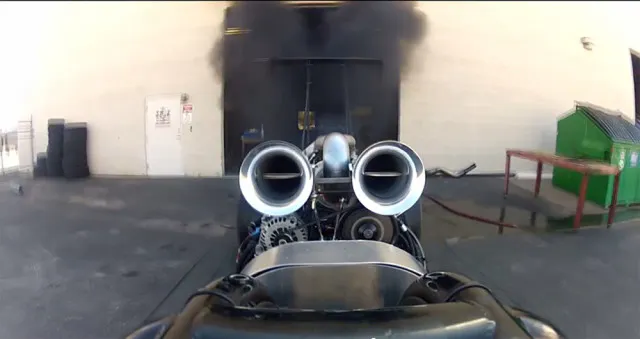 Just after they release the brake, the engine goes almost clean.