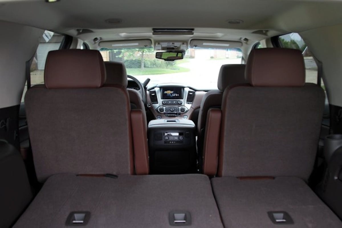 Interior room is what you'd expect from a full-size SUV. There's 94.7 cubic feet of cargo space with the second and third row folded, 51.6 with just the third row flat, and a small-but-still-useful 15.3 with all three rows in use. The third row offers a 60/40 split for greater versatility.