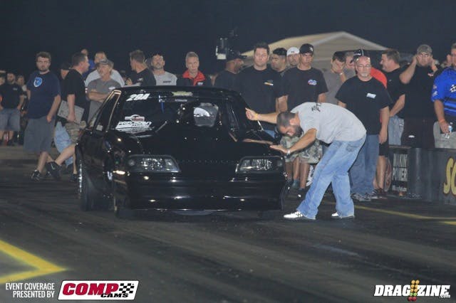Barry Mitchell leads Outlaw Drag Radial qualifying after taking over the top position from Marty Stinnett, his 4.362 wasn't good enough with