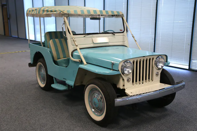 The 1960 Willys DJ-3A Surrey, used as a courtesy vehicle at hotels and resorts.
