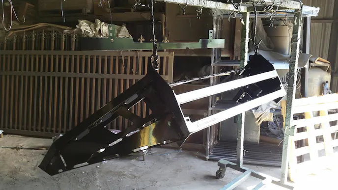 The Showtime Metal Works bumper is getting powder coated before it goes on.